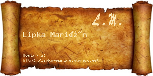 Lipka Marián névjegykártya